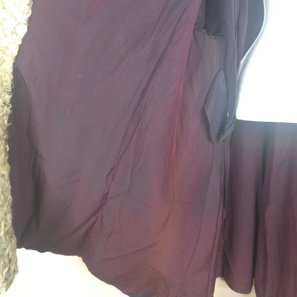 Vintage 50s Curly Lamb Mongolian Fur Coat Beige Gray Womens M Jordan Marsh - Picture 12 of 13